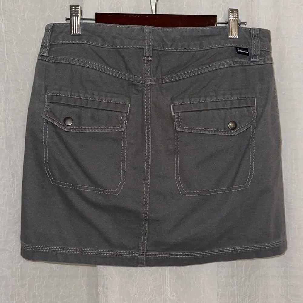 patagonia 6 Gray Mini Pencil Skirt 💯 Organic Cotton Plain Inner Details